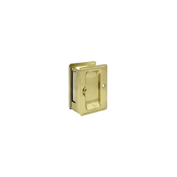 Deltana Heavy Duty Pocket Lock; Adjustable; 3-1/4 x 2 1/4 Passage; Unlacquered Bright Brass Finish SDPA325U3-UNL - main
